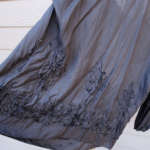 100%silk Max Studio Charcoal Blouse - Picture 4 of 4
